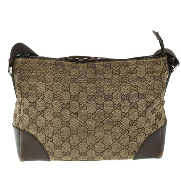 GUCCI GG Canvas Shoulder Bag Beige Brown - Picture 3 of 12